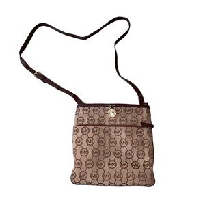 Michael Kors Crossbody Brown Monogram Strap Purse